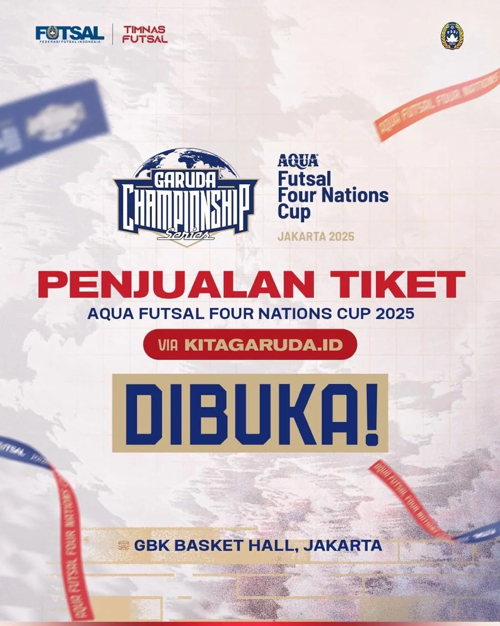 Tiket Futsal Four Nations Cup 2025 Dibuka, Ada Musik dan Fanzone!
