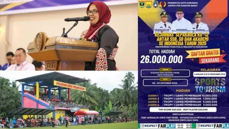 Andre Rosiade Buka Kejurnas Sepakbola KU-12 di Pariaman Berhadiah Rp26 Juta!