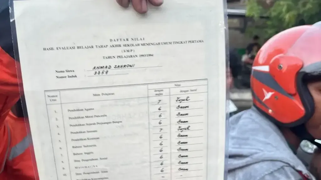 Nilai SMP Ahmad Sahroni Viral: Mayoritas Angka 6 Usai Rumah Dijarah Massa!