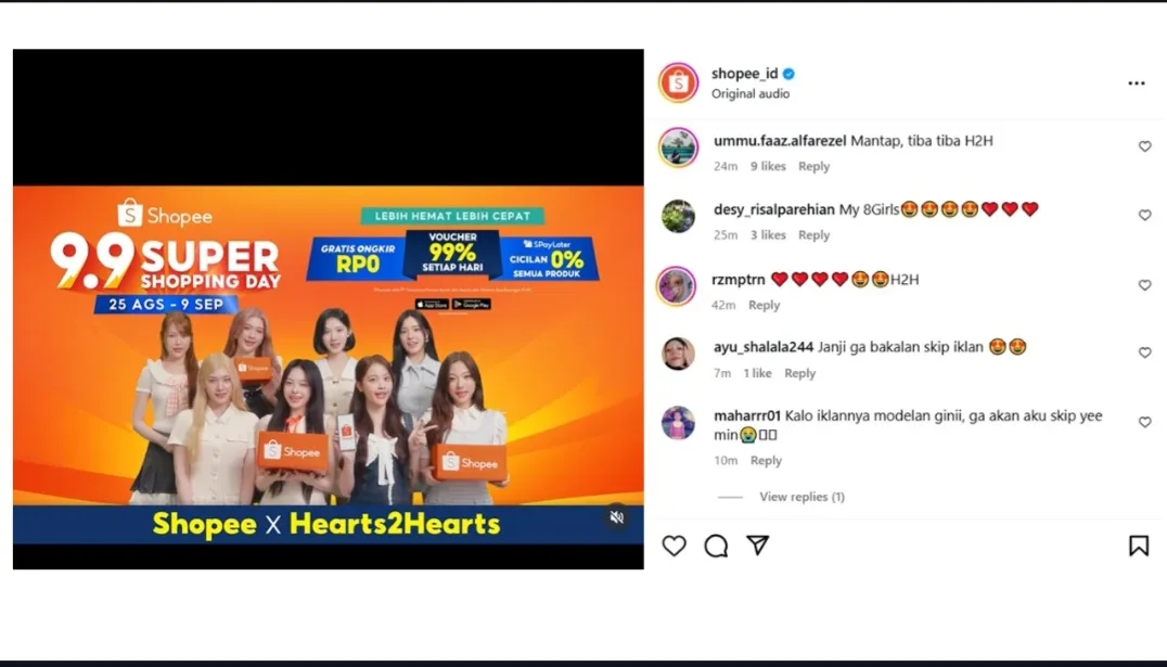 Hearts2Hearts Gemparkan Iklan Shopee 9.9!